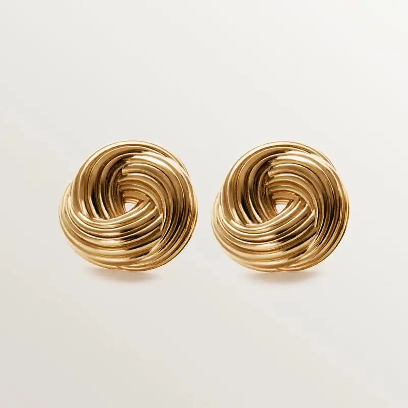 Pendientes de plata 925 bañada en oro amarillo 18 k con textura gallonada de Aristocrazy 139 euros copia