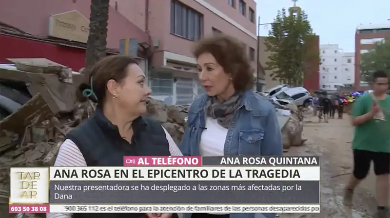 Ana Rosa Quintana, desplazada a las zonas afectadas por la DANA