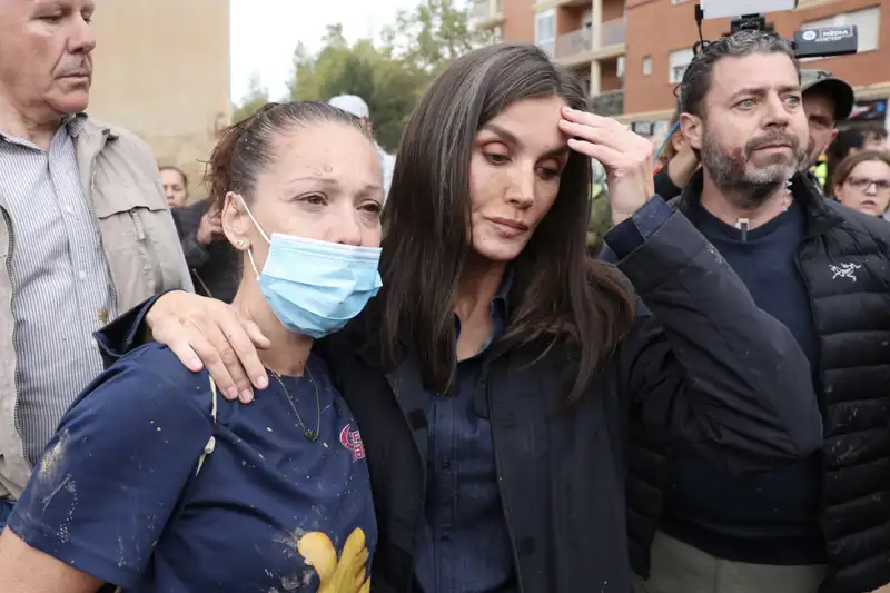 La Reina Letizia durante su visita a Paiporta