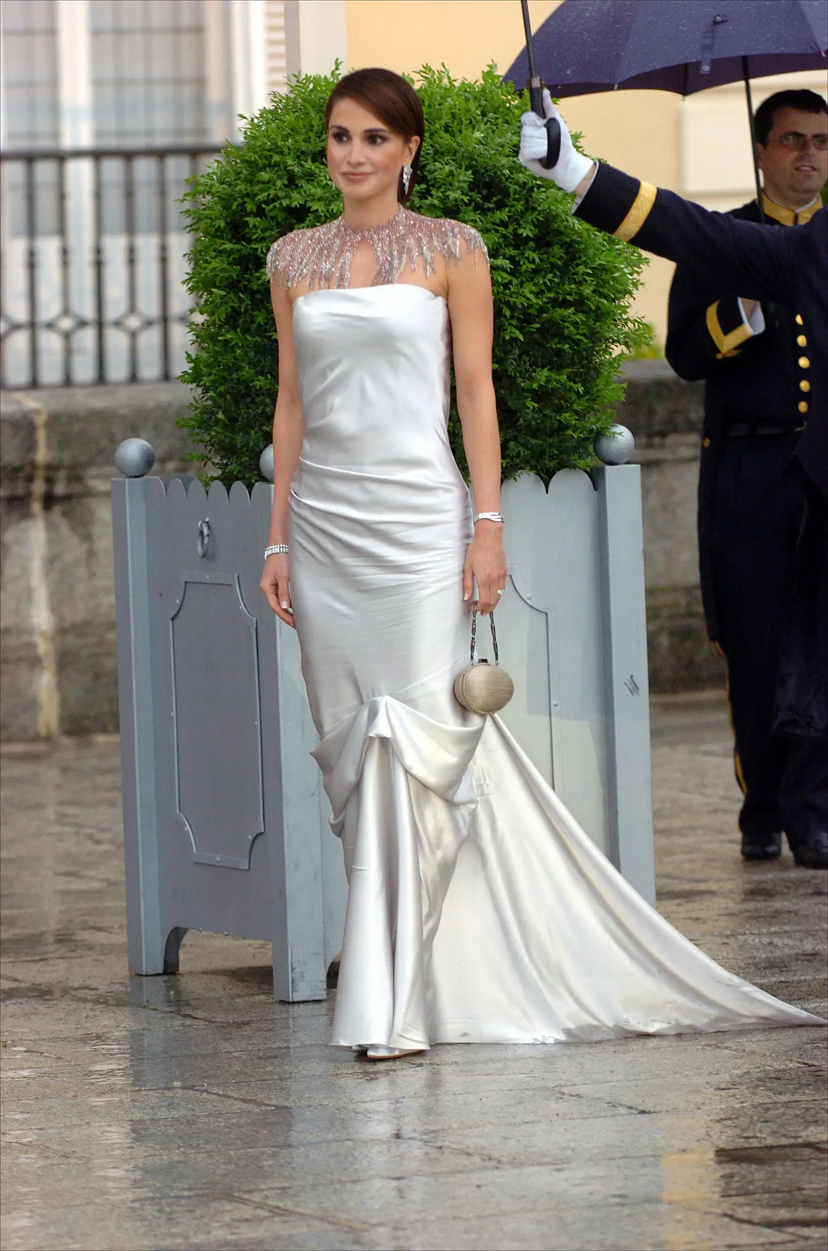 Rania de Jordania en la preboda de Felipe y Letizia