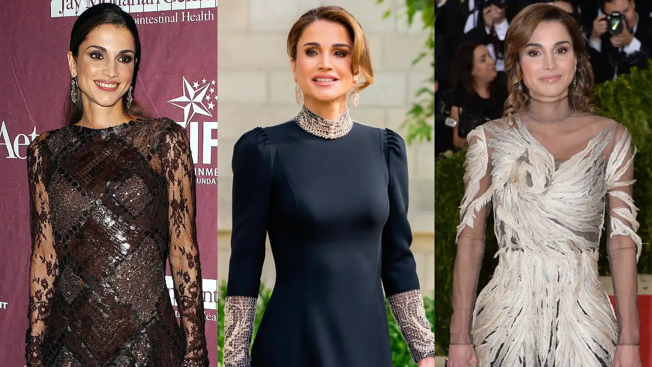 Rania de Jordania y sus 10 looks de gala más impactantes desde su boda real 