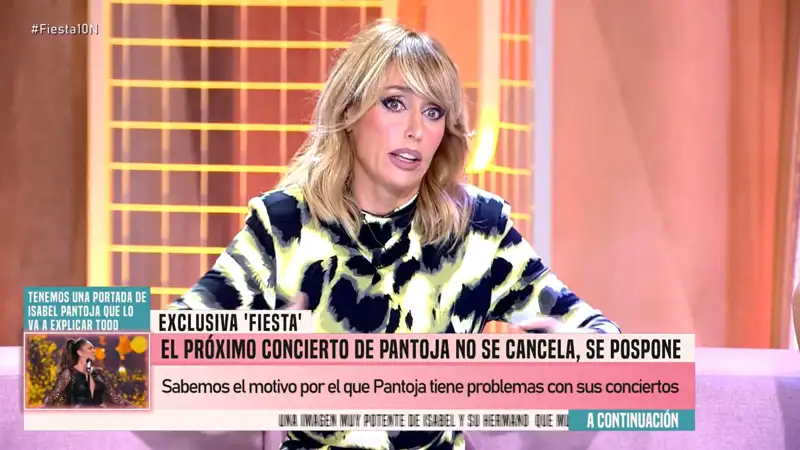 Emma García en la última emisión de 'Fiesta'