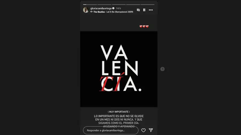Mensaje de Gloria Camila en redes