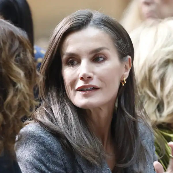 La Reina Letizia pasea con su nuevo traje jaspeado de tres piezas la tendencia más chic en su última gala periodística