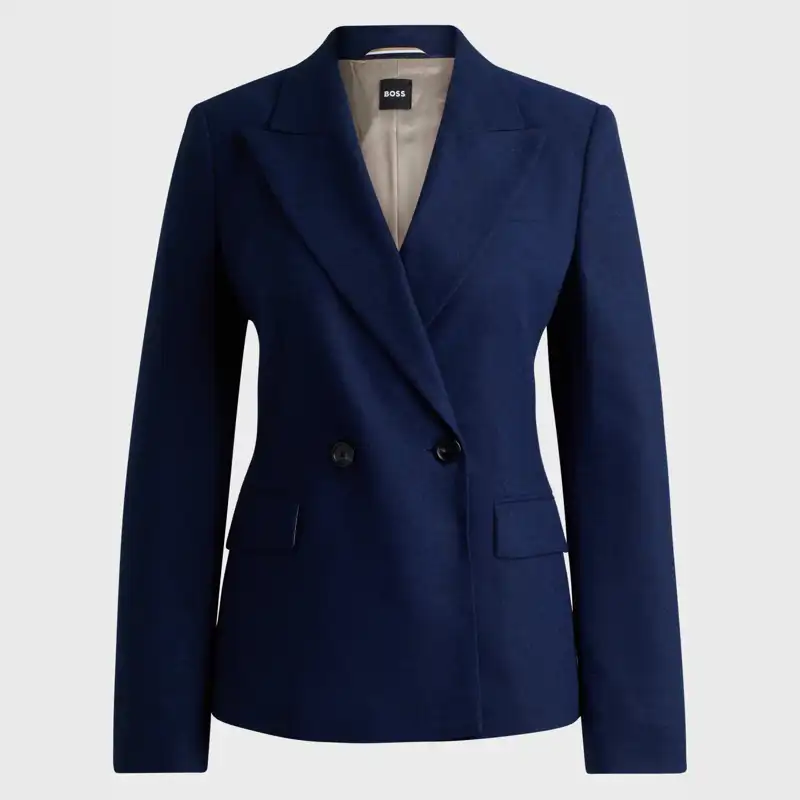 Chaqueta cruzada slim fit en mezcla de lana de Boss 379 euros