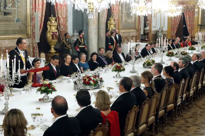 Cena de gala en el Palacio Real de Madrid por la visita del Presidente de Perú