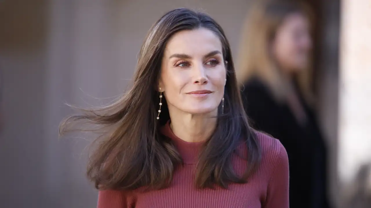 La Reina Letizia sorprende en Sevilla con el vestido de canalé color ciruela con el que se adelanta a 2025