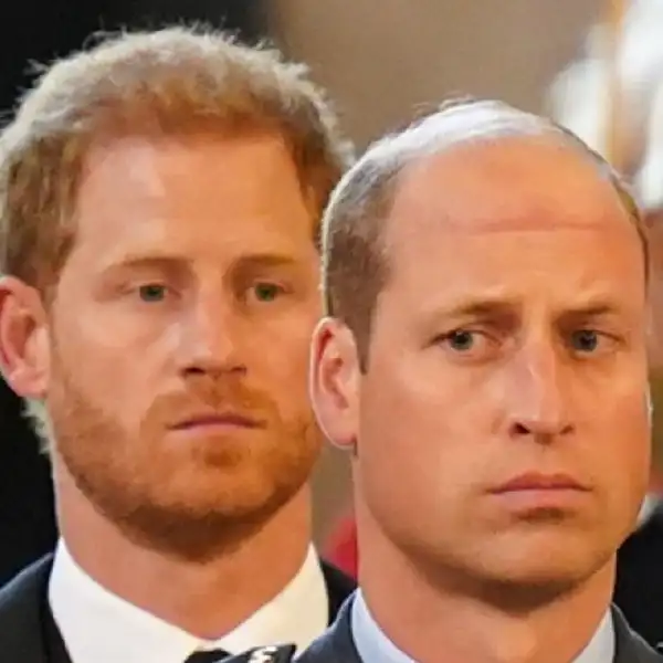 Guillermo y Harry en el funeral de Isabel II