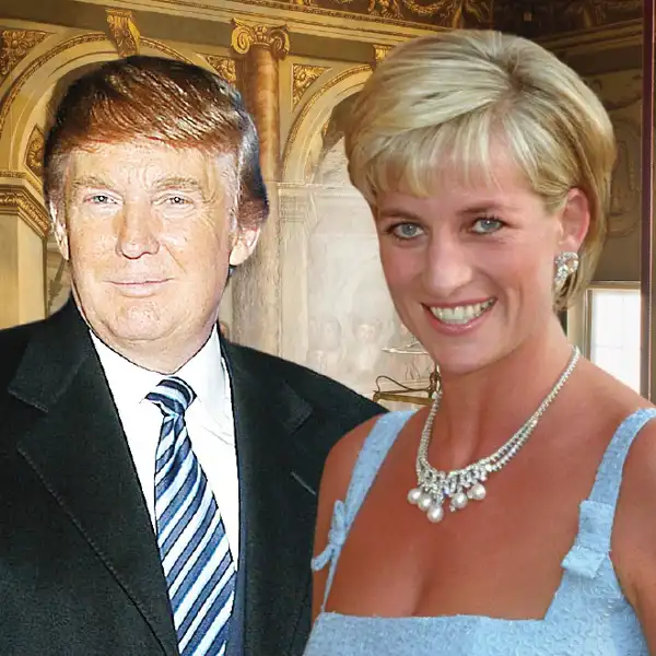 Donald Trump y la Princesa Diana en el Palacio de Kensington en un fotomontaje de Semana