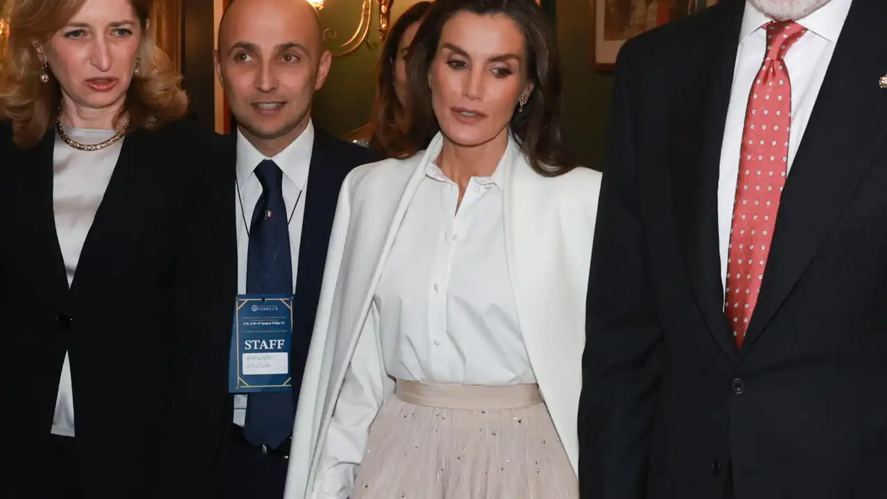 La Reina Letizia, en su último acto en Nápoles.