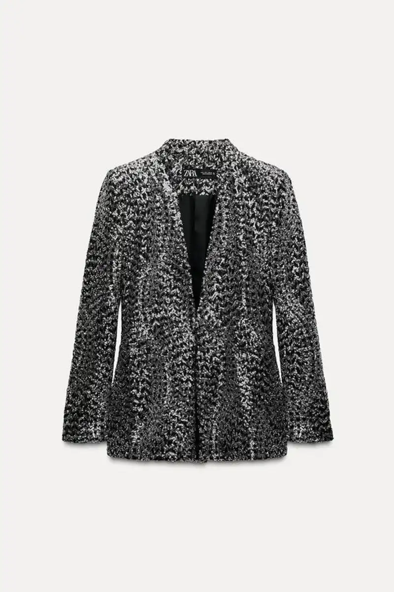 Blazer sin solapa lentejuelas de Zara 59,95 euros