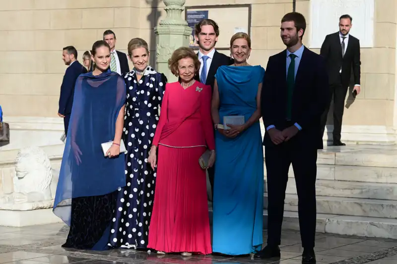 La Infanta Cristina junto a su familia el pasado mes de septiembre en la boda de Teodora de Grecia en la Catedral Metropolitana de Atenas