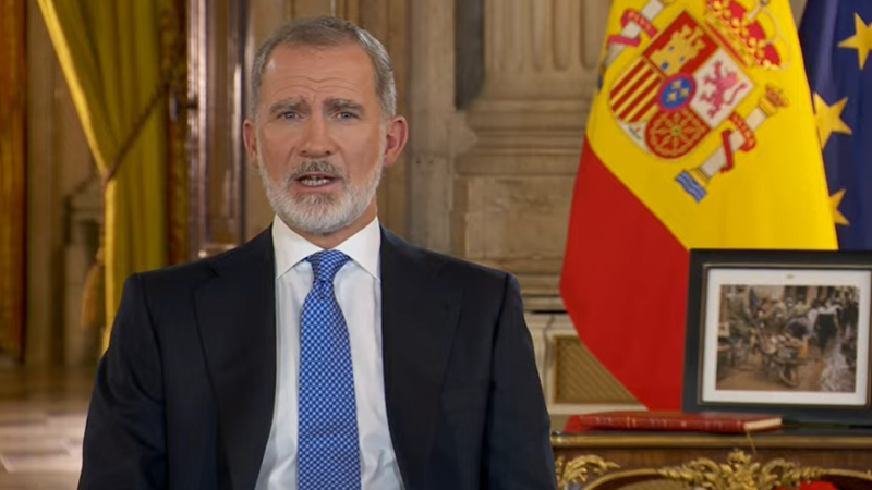 El Rey Felipe VI pronuncia su tradicional discurso de Navidad.