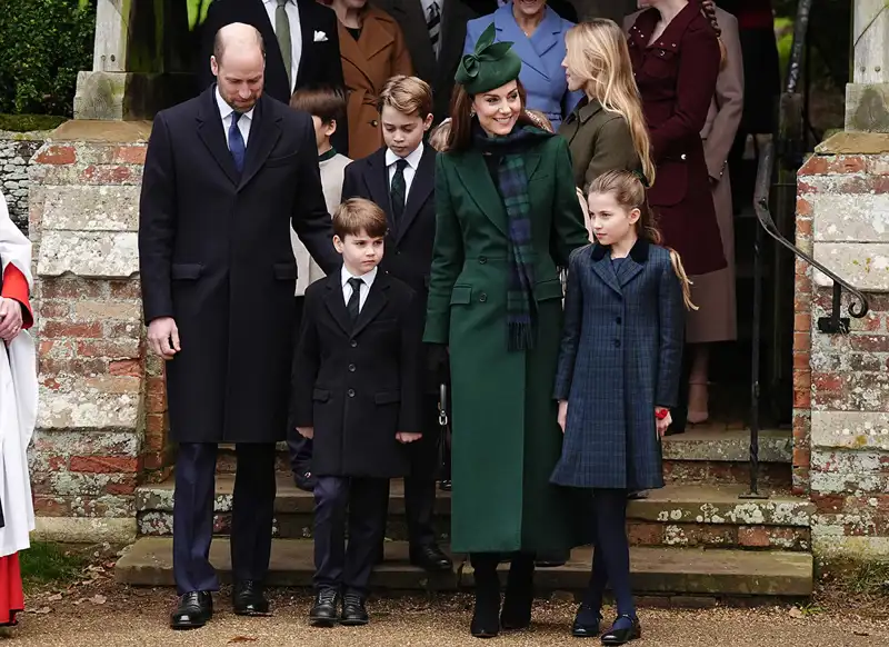 Los príncipes de Gales y sus hijos en Sandringham