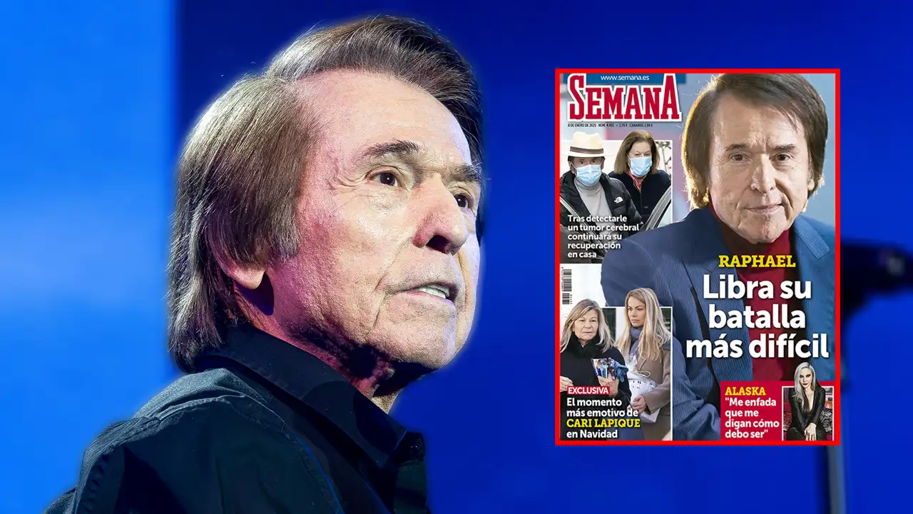 Raphael en un concierto y la portada de la revista SEMANA