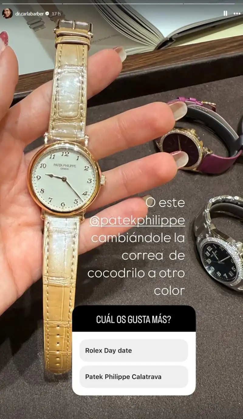 El otro reloj que muestra Carla Barber