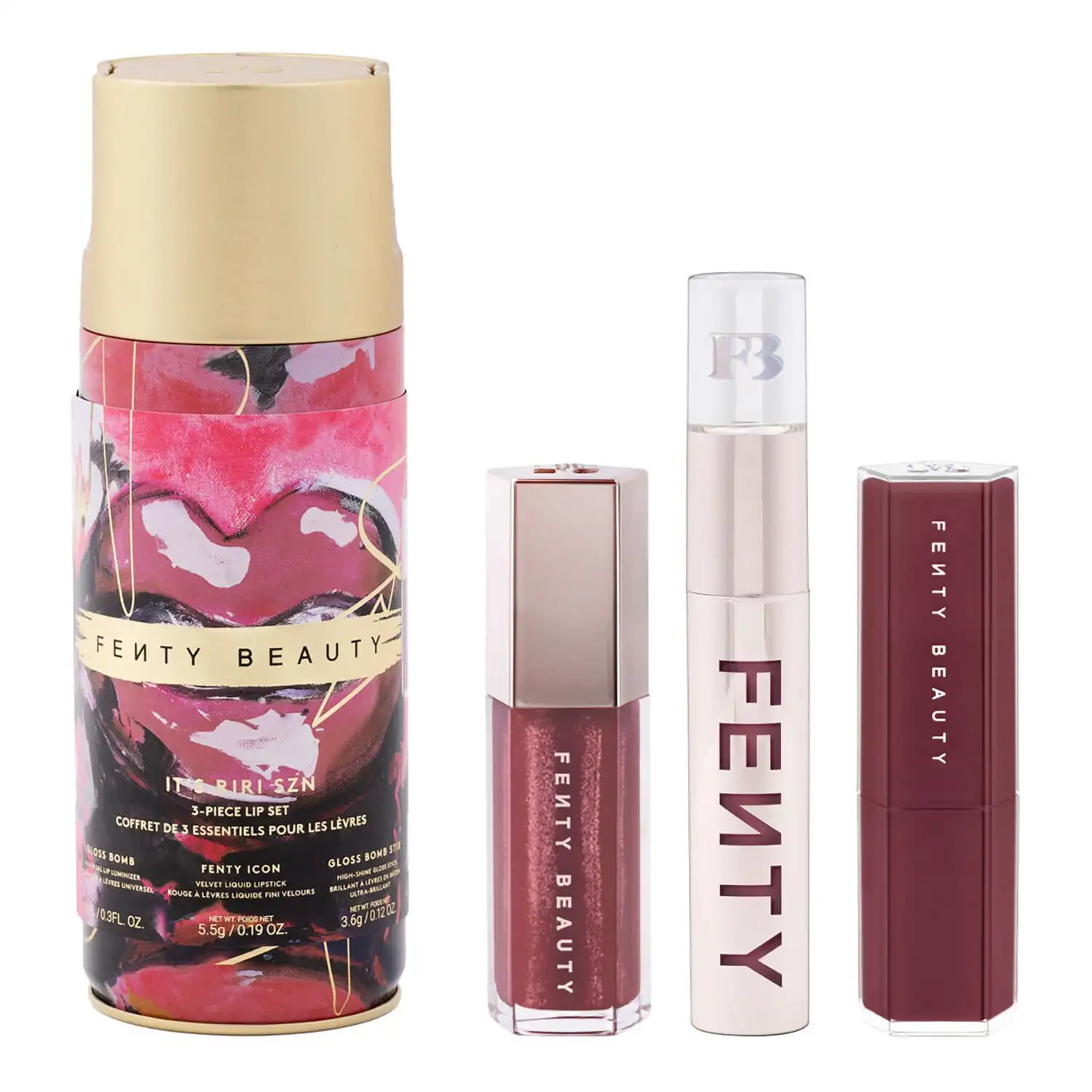 It's Riri Szn   Estuche de 3 productos para los labios en el tono Riri de Fenty Beauty 49,90 euros