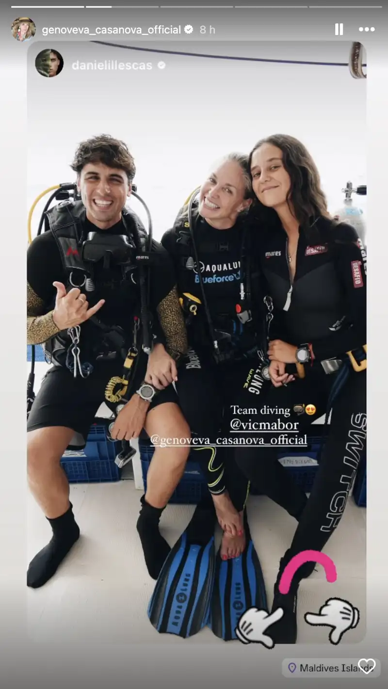 Daniel Illescas, Genoveva Casanova y Victoria Federica en Maldivas