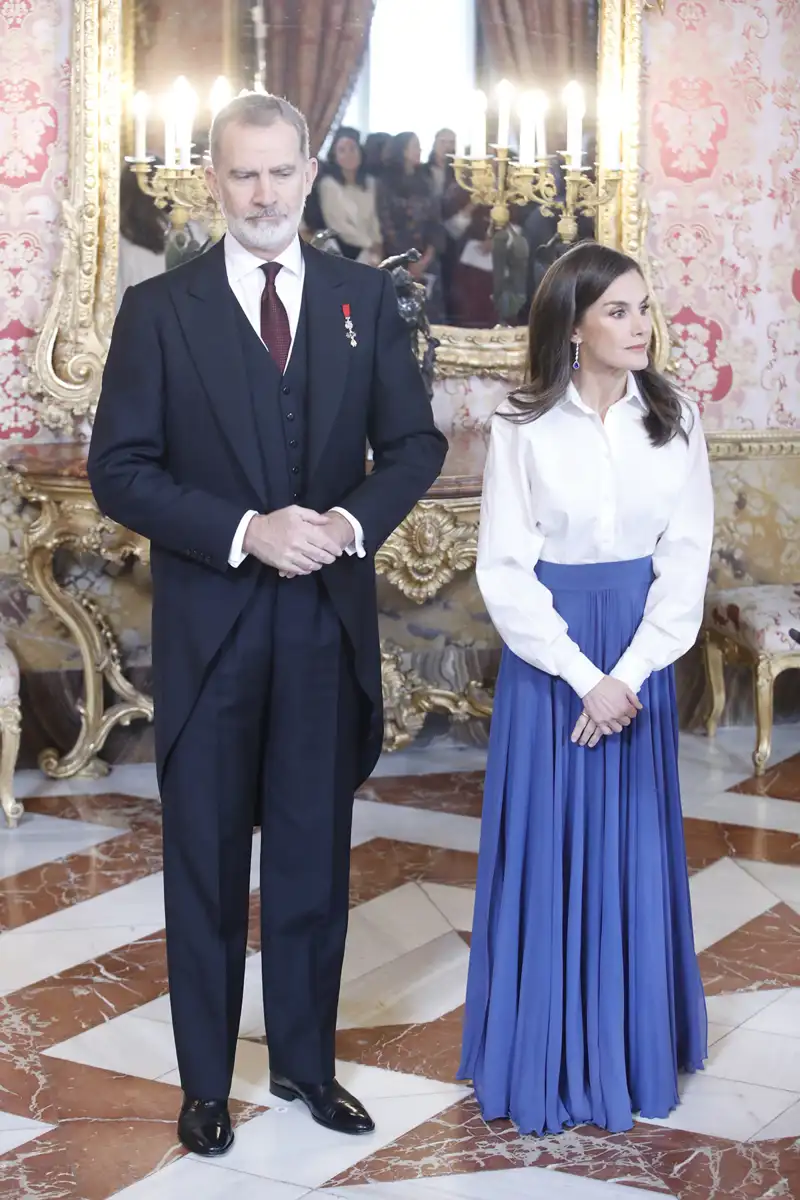 Sus Majestades durante la última recepción