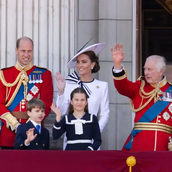 Los Reyes de Inglaterra y los Príncipes de Gales durante el último 'Trooping the colour'.