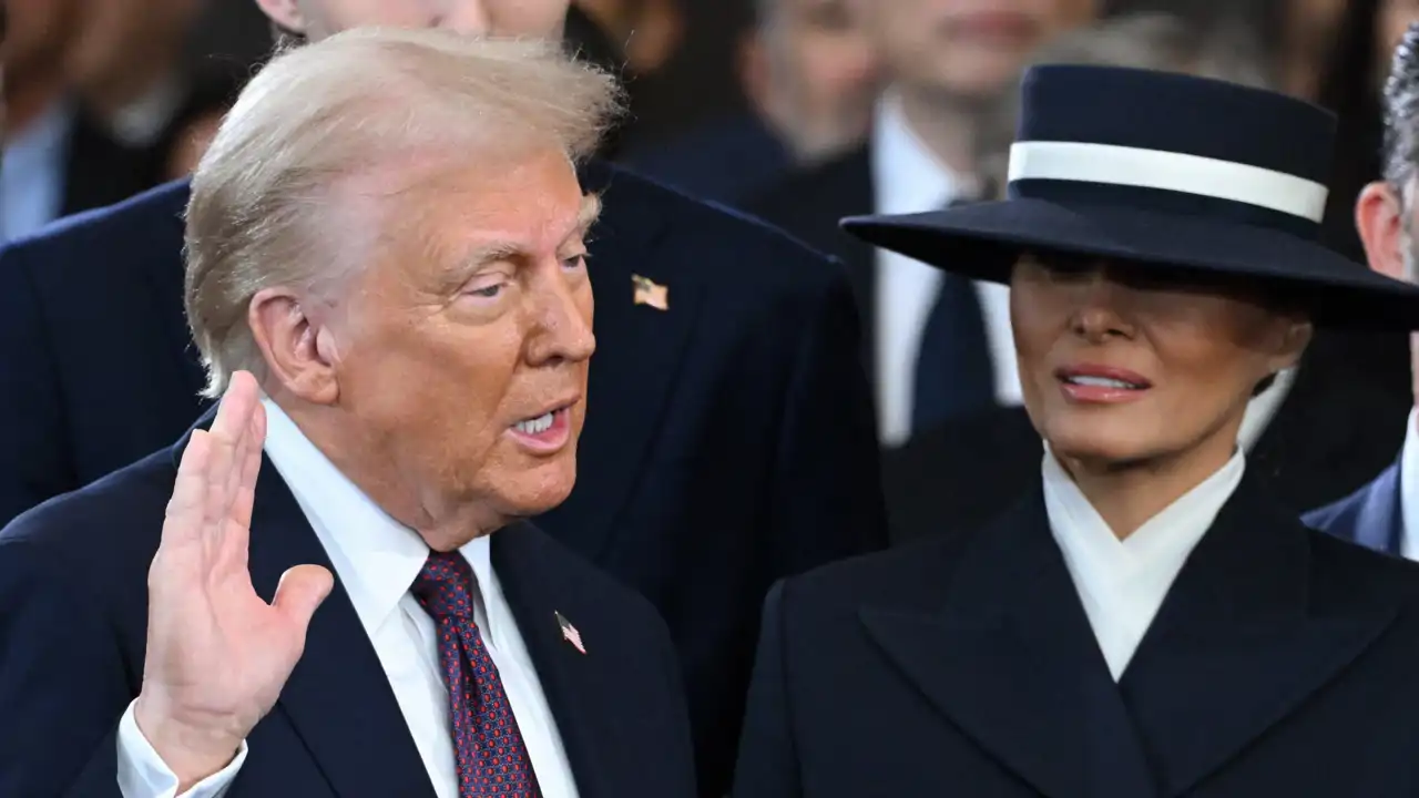 Donald y Melania Trump durante la ceremonia de investidura