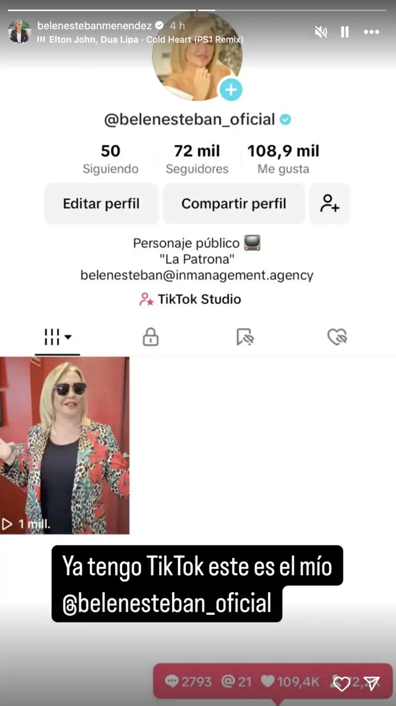 La nueva cuenta de TikTok de Belén Esteban