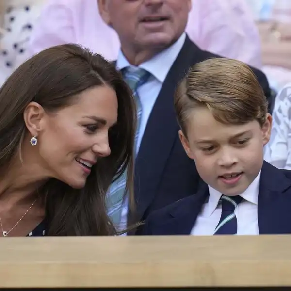 Kate Middleton , Duchess of Cambridge, Prince George and Prince William during Wimbledon 2022 in London, Sunday, July 10, 2022.  *** Local Caption *** .