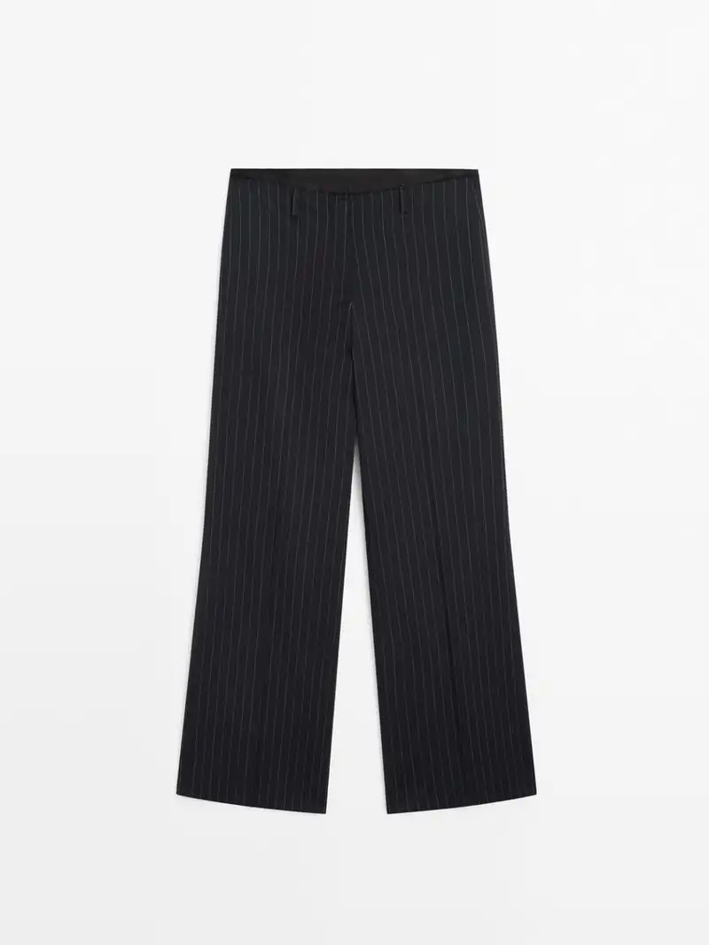 Pantalón raya diplomática mezcla lana de Massimo Dutti 79,95 euros