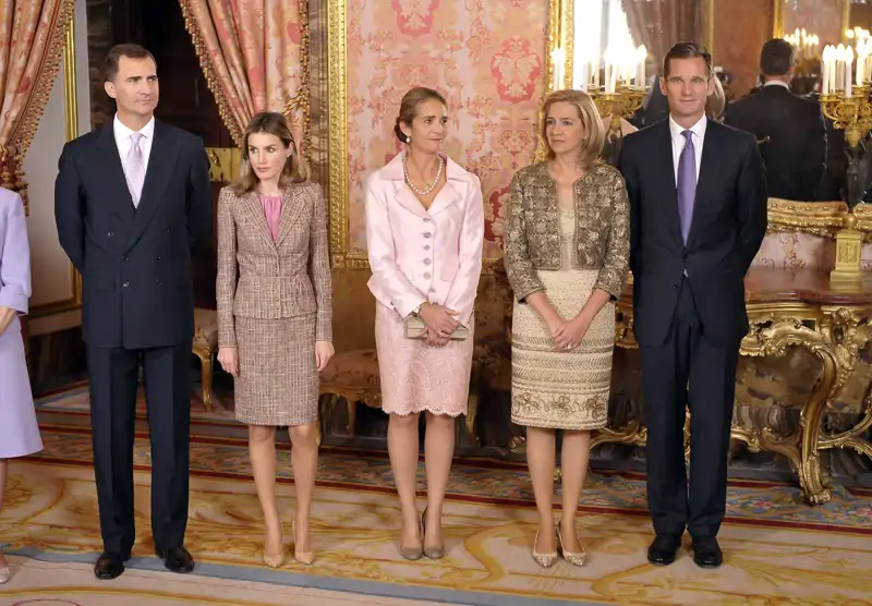 Los hermanos juntos en la recepción del 12 de octubre del año 2011 en el Palacio Real de Oriente.