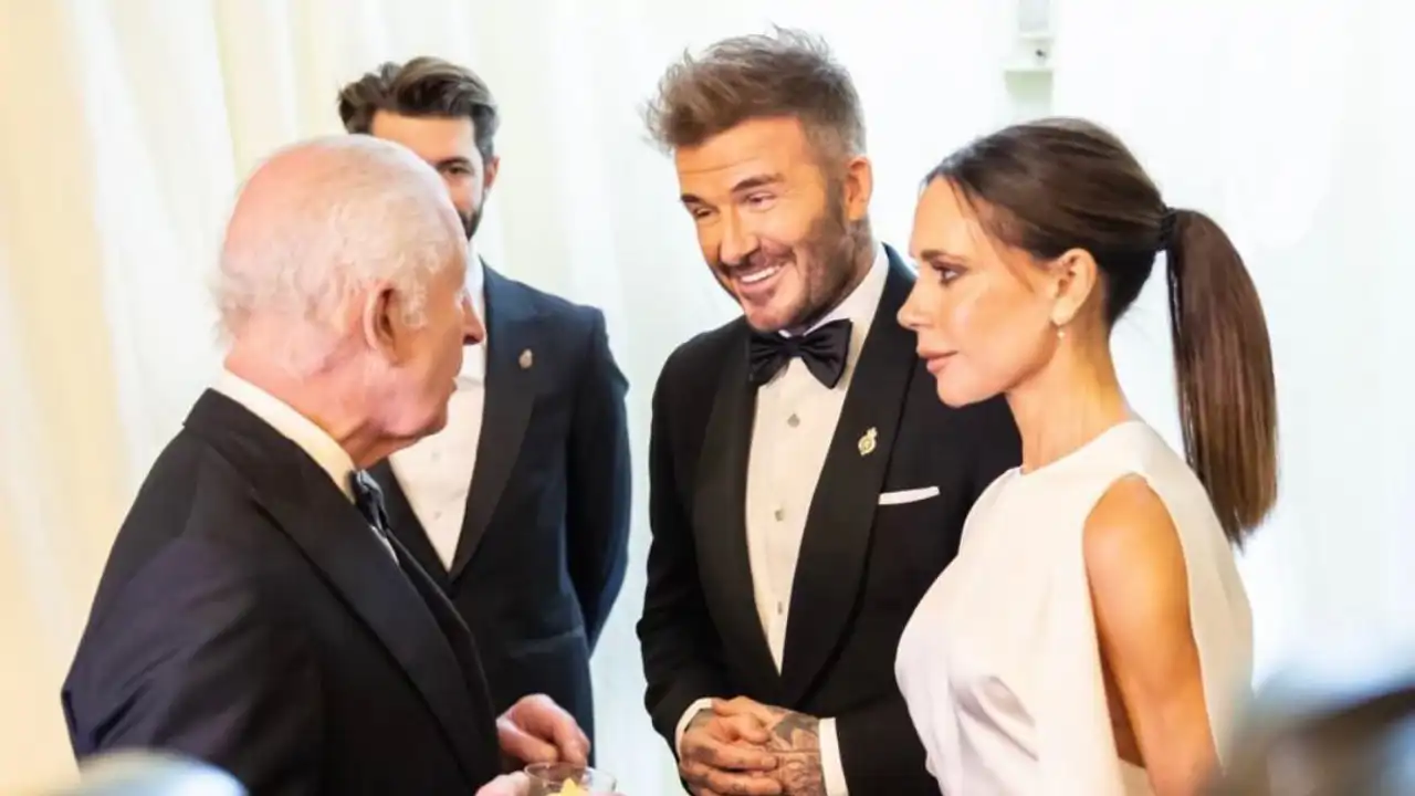 David y Victoria Beckham, en una cena de gala junto a Carlos III.