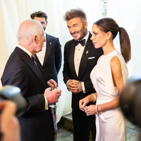 David y Victoria Beckham, en una cena de gala junto a Carlos III.