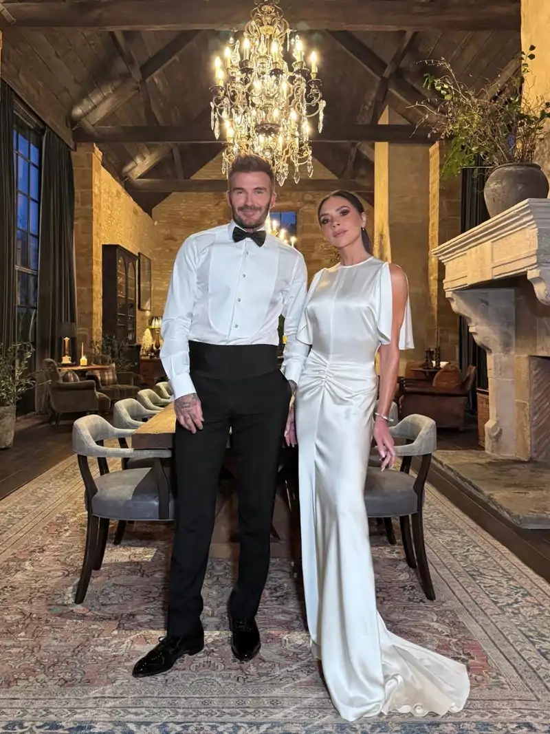 David y Victoria Beckham, en una cena en la residencia de campo de Carlos III.