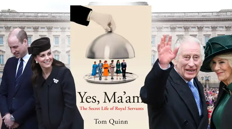 Montaje de los Príncipes de Gales y los Reyes de Inglaterra junto a la portada del libro de Tom Quinn.