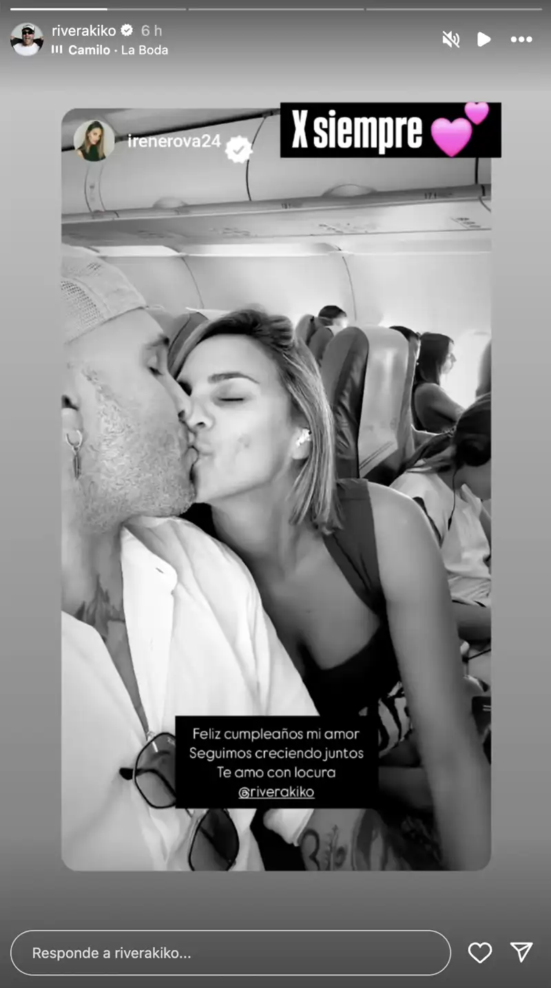 Storie de Irene Rosales felicitando a Kiko Rivera