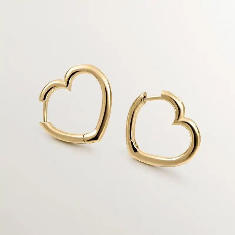 Pendientes de ari de plata 925 bañada en oro amarillo de 18 kt con forma de corazón 69 euros copia