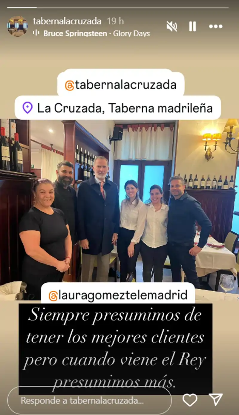 El Rey Felipe visita el restaurante La Cruzada