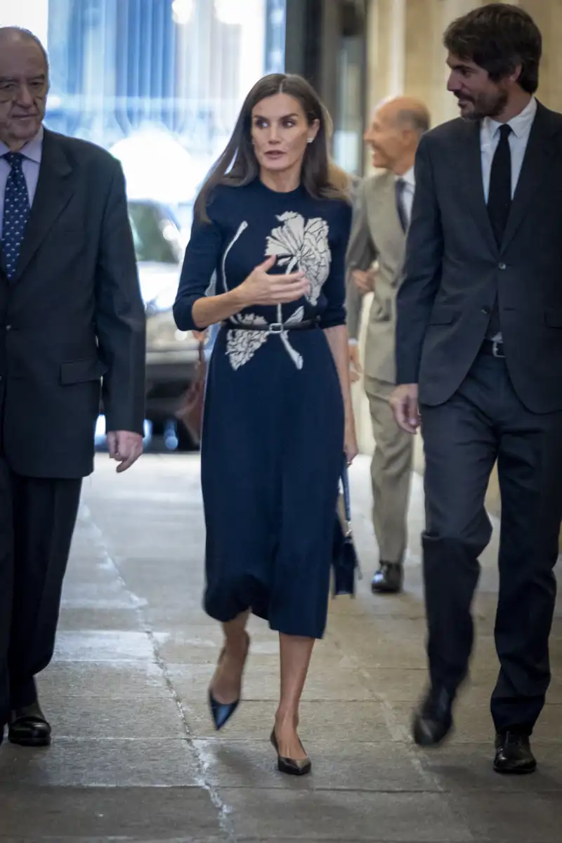 La Reina Letizia con un vestido de la marca Galcon Studio