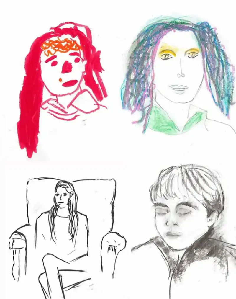 Dibujos realizados por los hijos de los príncipes de Gales.