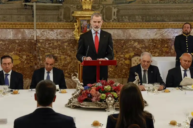 El Rey Felipe, durante su discurso en el almuerzo ofrecido en el Palacio Real. 