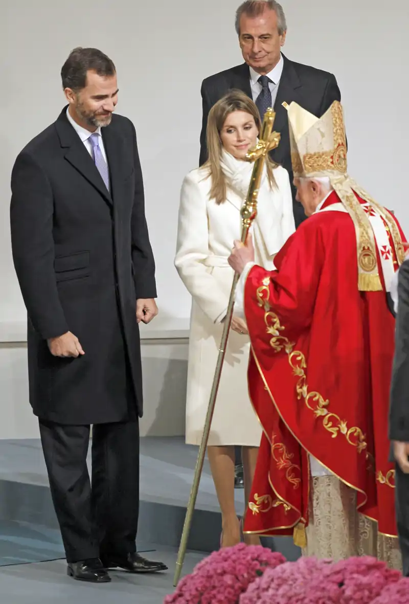 La Reina Letizia y el Rey Felipe con el papa