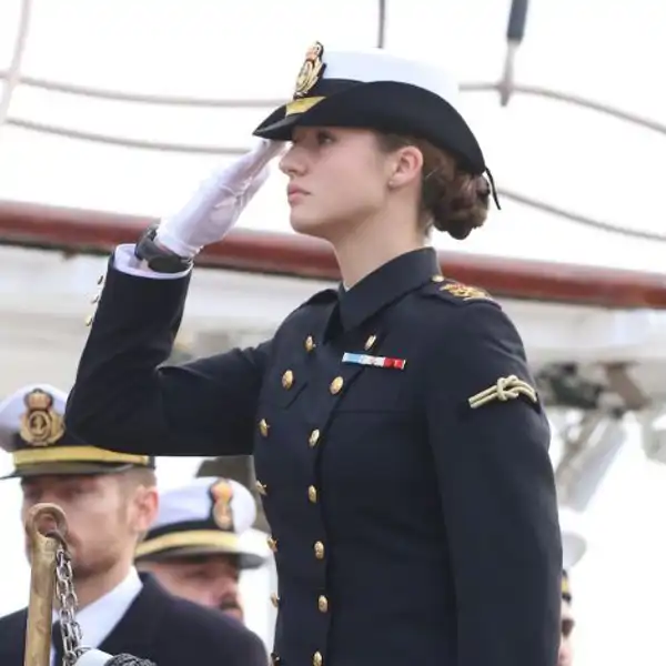 La Princesa Leonor en Elcano antes de partir. 