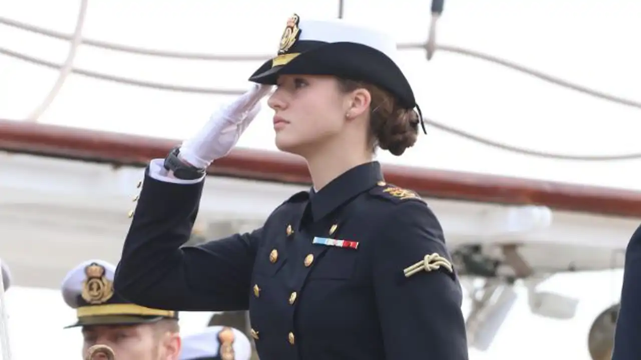 La Princesa Leonor en Elcano antes de partir. 