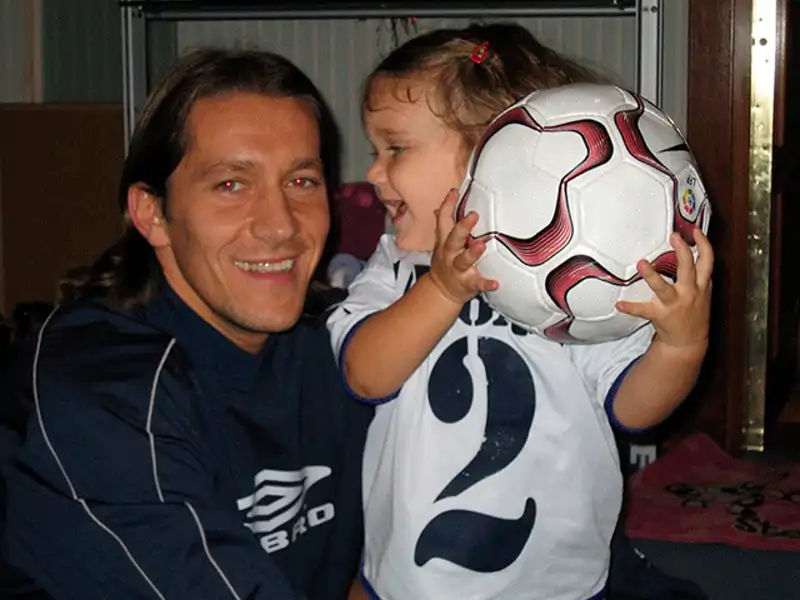 Michel Salgado y su hija Malu