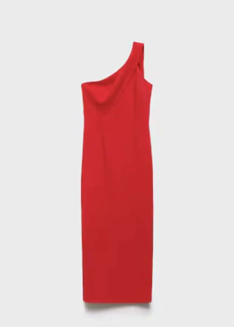 Vestido asimétrico cuello lazada de Mango 59,99 euros 