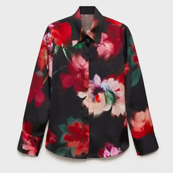 Camisa satinada estampada