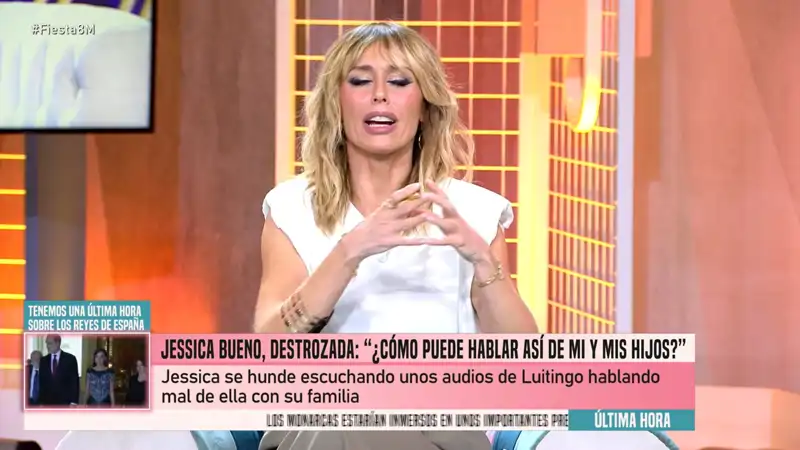 Emma García interrumpe 'Fiesta' para mostrar su firme opinión sobre la respuesta de Luitingo a las lágrimas de Jessica Bueno