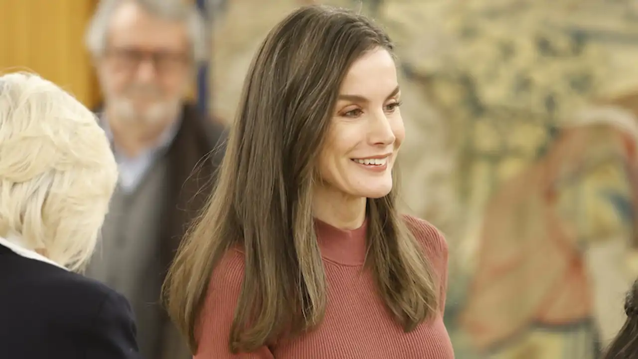 La Reina Letizia se desmarca del rojo y rescata un vestido de canalé 'made in Spain' para su última audiencia 