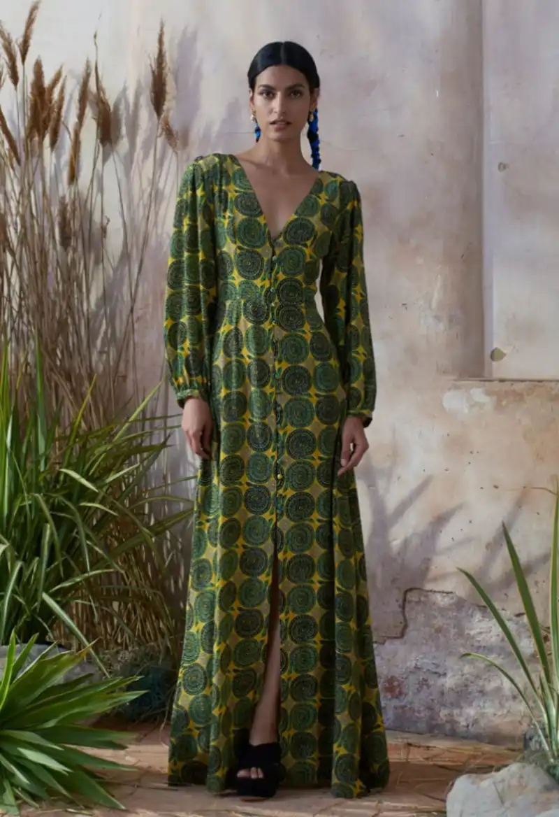 Tania Dress Snake Green