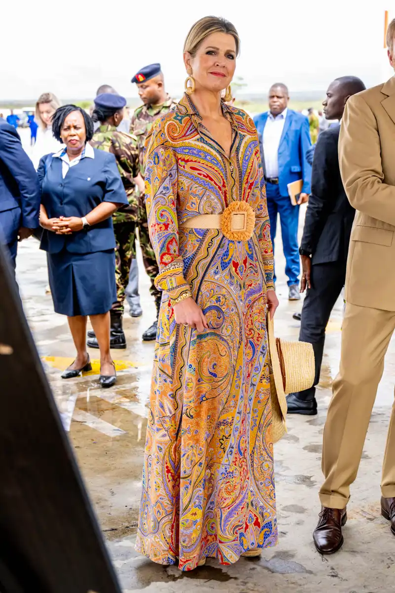 El look bohemio de Máxima de Holanda para visitar la localidad de Naivasha 