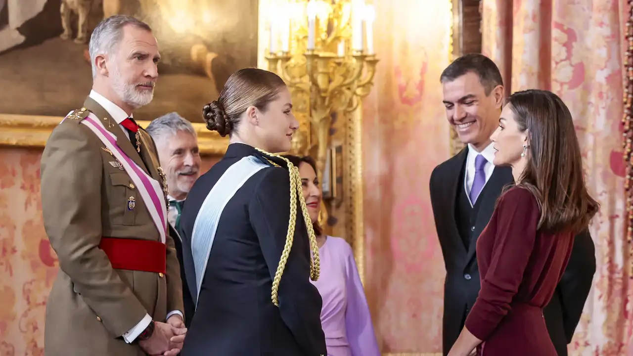 Los Reyes de España, la Princesa Leonor y Pedro Sánchez